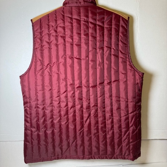 Alan Flusser Quilted Puffer Vest Burgundy Full Zip Lightweight - Picture 3 of 8